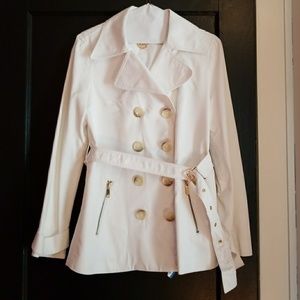 Michael Kors White Belted Trench Coat SZ S/Small
